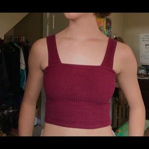 Square neck crop tank